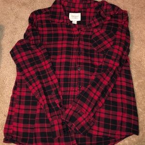 Plaid long sleeve flannel